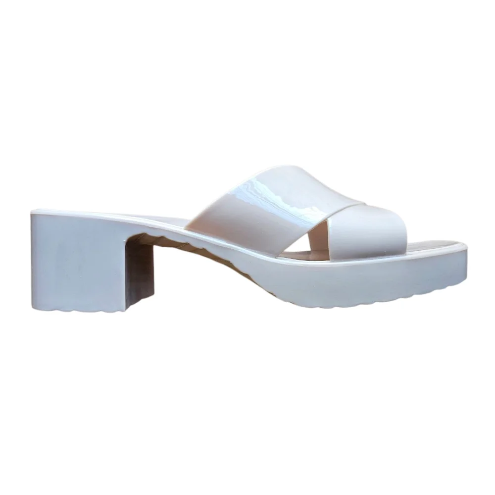 Nicole Miller Nude Jelly Heel Sandal Size 8 - Picture 4 of 6